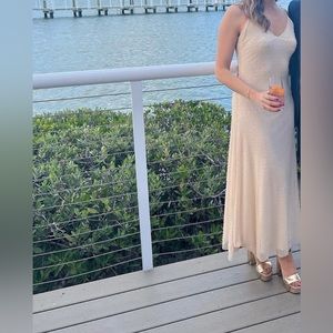 Zara sequin dress beige